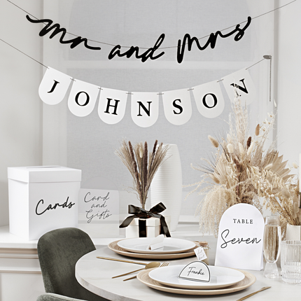Mr & Mrs' Customisable - Zwart & Wit