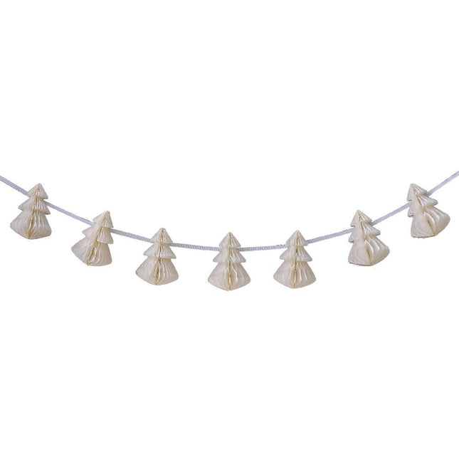 Slinger met witte honeycombs in de vorm van een kerstboom