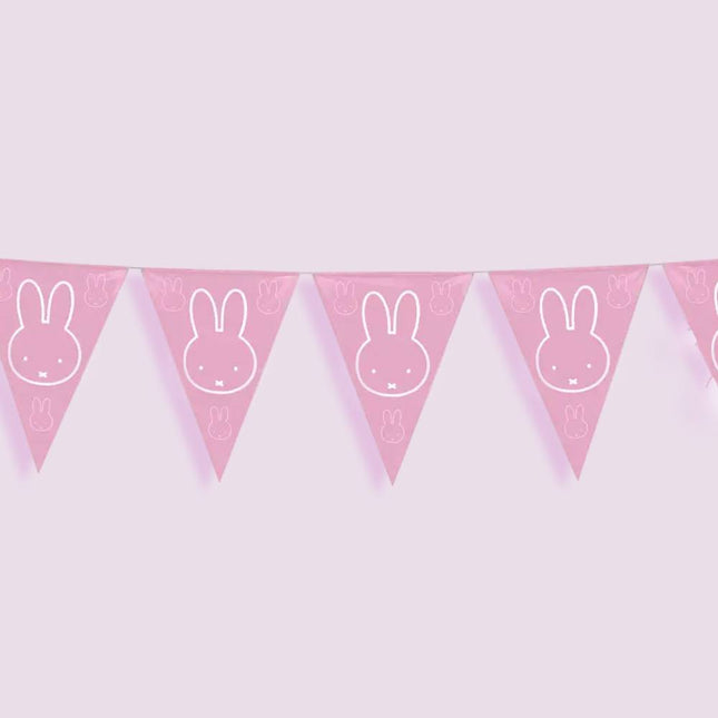 Roze Nijntje slinger van 10 meter