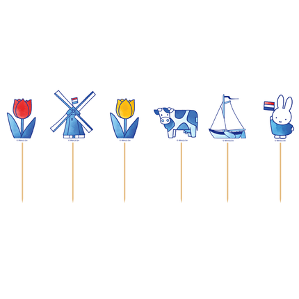 Cocktailprikkers Nijntje Delfts blauw - 12 stuks