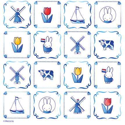 Servetten Nijntje Delfts blauw - 20 stuks