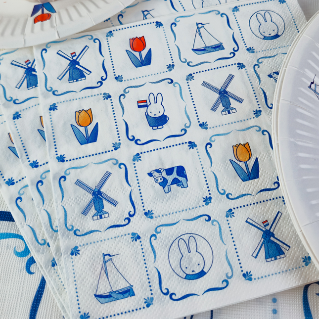 Servetten Nijntje Delfts blauw - 20 stuks