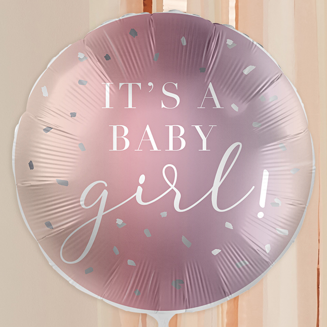 roze gender reveal ballon