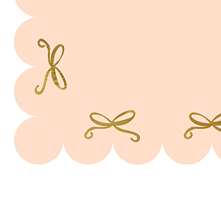 roze tafelkleed met gouden strikjes