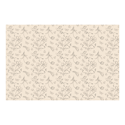 beige tafelkleed met bloemen
