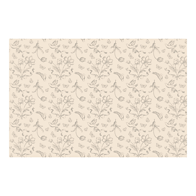 beige tafelkleed met bloemen