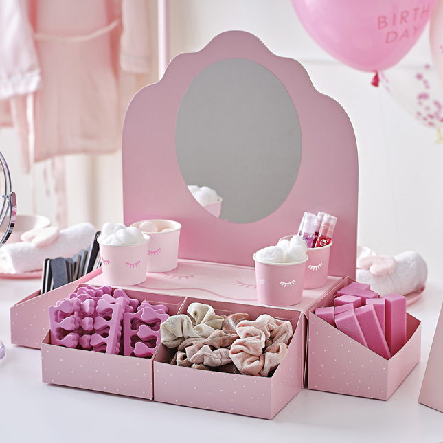 Pamper party snack standaard met spiegel en bakjes