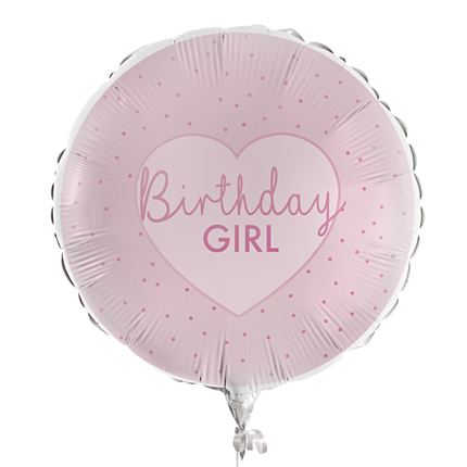 folieballon birthday girl roze