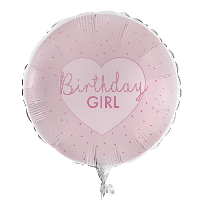 folieballon birthday girl roze