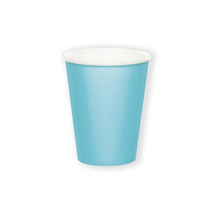 Pastelblauwe papieren beker