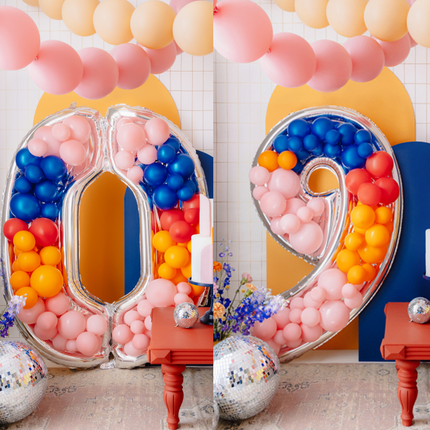 Ballonnenframes 0 t/m 9 - Zilver