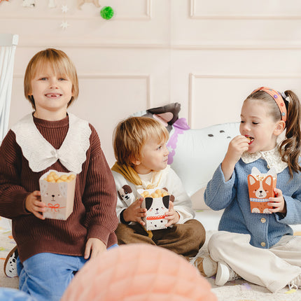 Popcornbakjes Puppies - 6 stuks