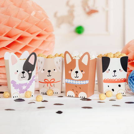 Popcornbakjes Puppies - 6 stuks