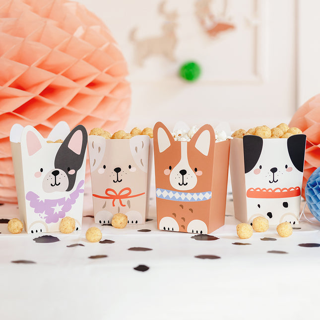 Popcornbakjes Puppies - 6 stuks