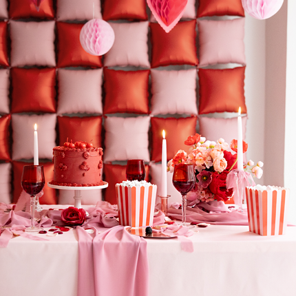 Popcorn Bakjes - Rood & Roze Strepen