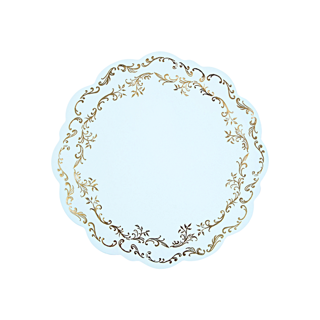 lichtblauwe placemat met gouden details