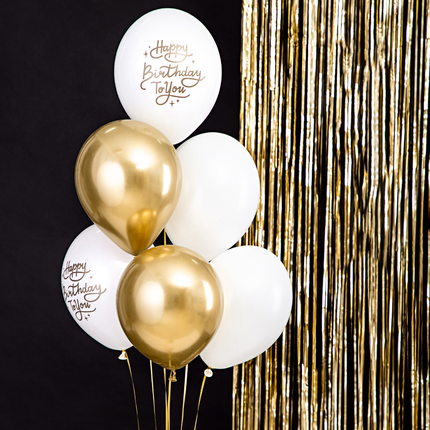 ballonnen set goud met wit happy birthday