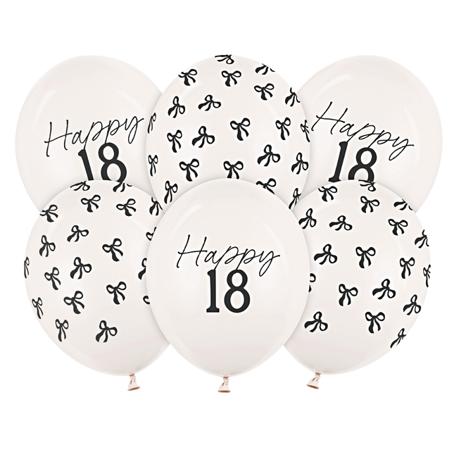 ballonnen 18 jaar wit met zwart