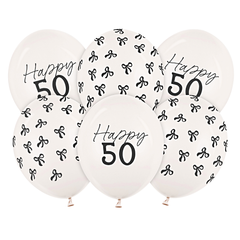 happy 50 zwarte strikjes ballonnen