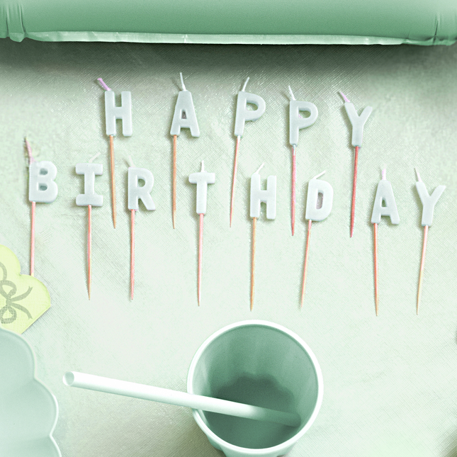 groene taart kaarsen happy birthday