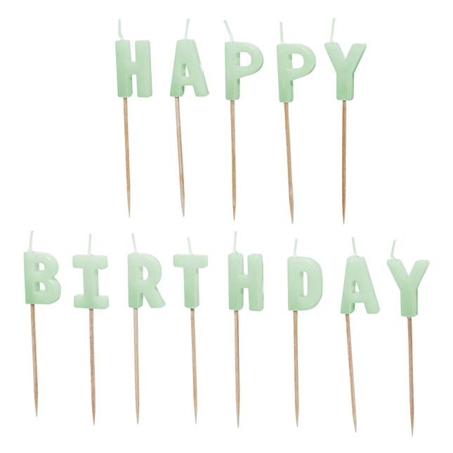 groene taart kaarsen happy birthday