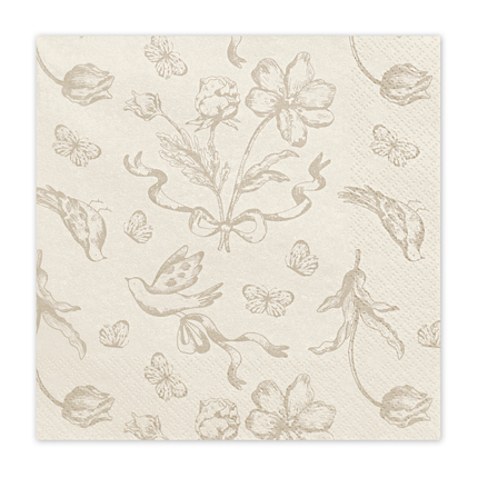 beige servetten met bloemen