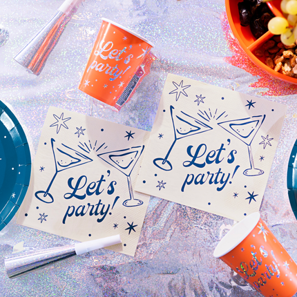 Servetten Let's Party - Martiniglas