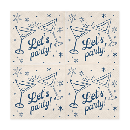 Servetten Let's Party - Martiniglas