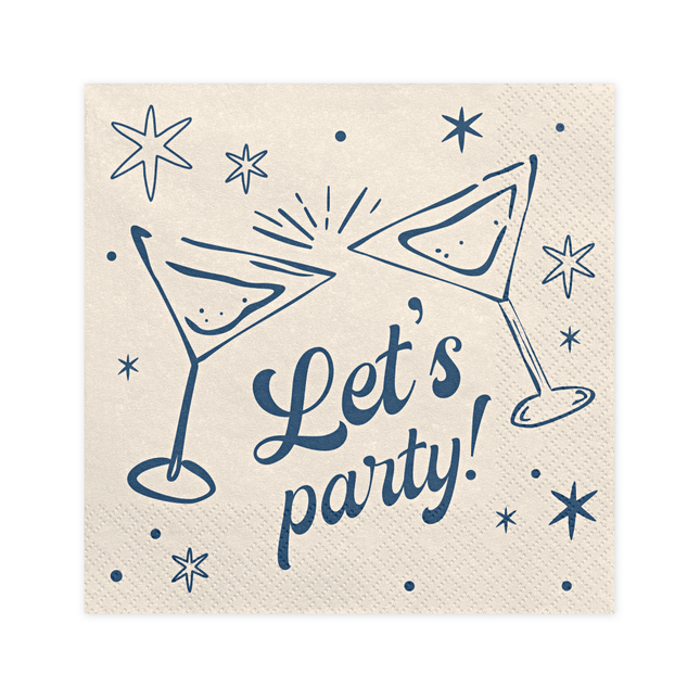 Servetten Let's Party - Martiniglas