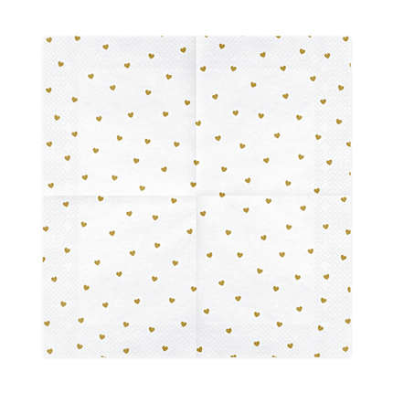 witte servet met gouden hartjes