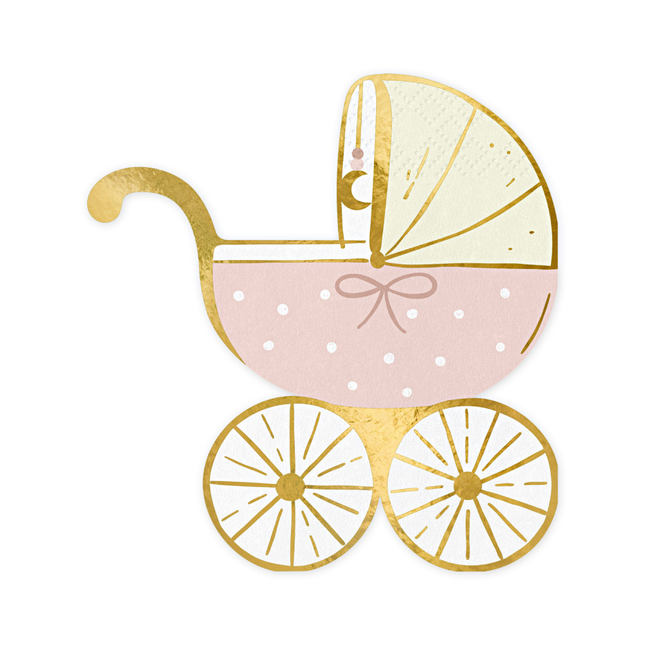 Servetten - Roze Kinderwagen