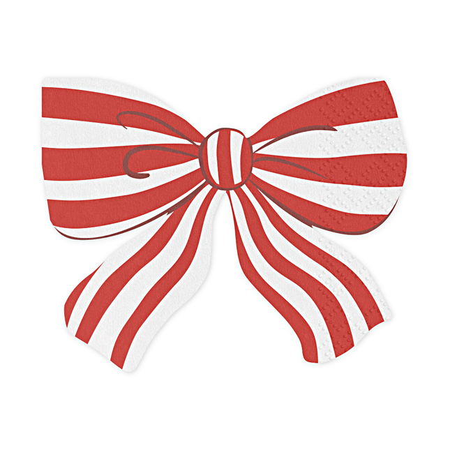 servetten strikjes kerst rood en wit