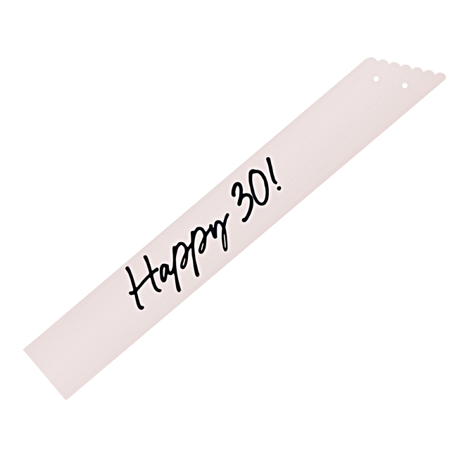 creme sjerp met zwarte tekst happy 30