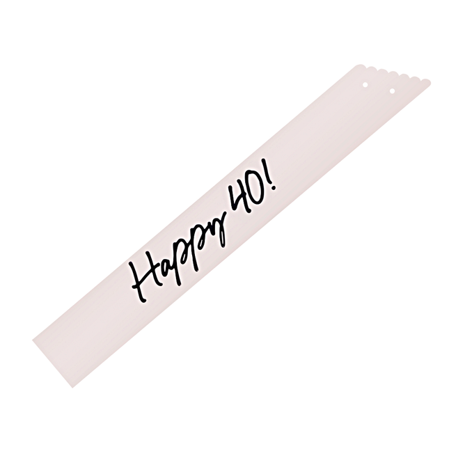 creme sjerp met zwarte tekst happy 40