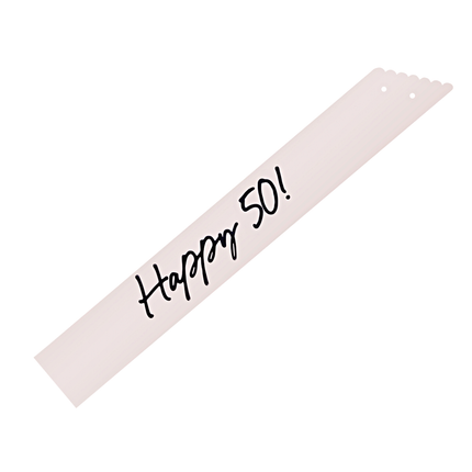 creme sjerp met de tekst happy 50