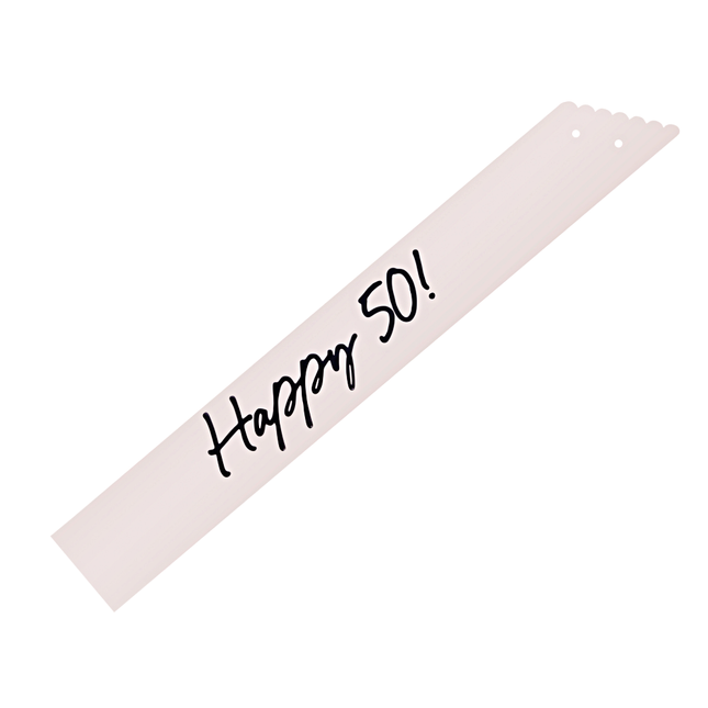 creme sjerp met de tekst happy 50