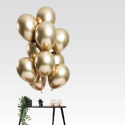 Bundel met gouden chrome ballonnen
