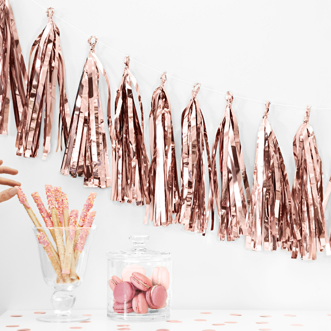rose gouden tassel slinger