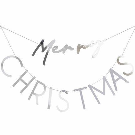 Letter banner met merry christmas erop