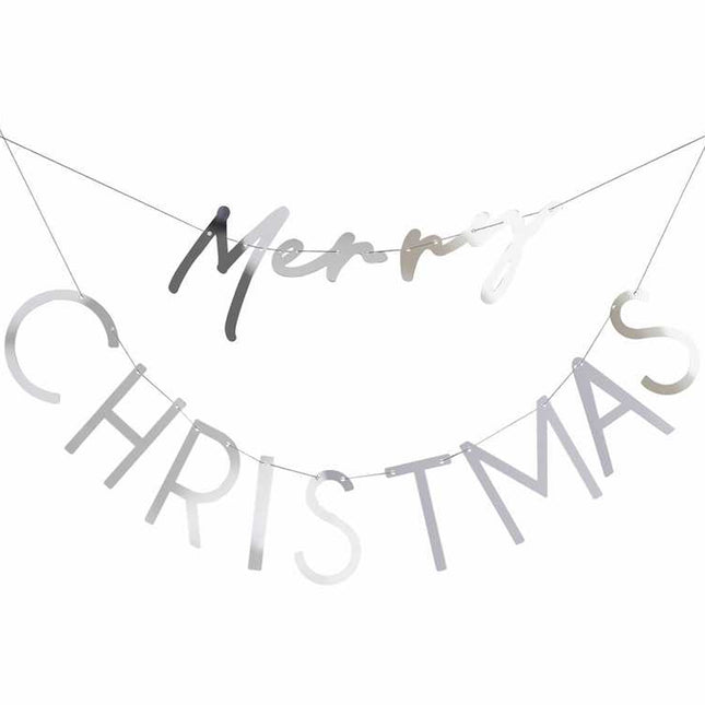 Letter banner met merry christmas erop