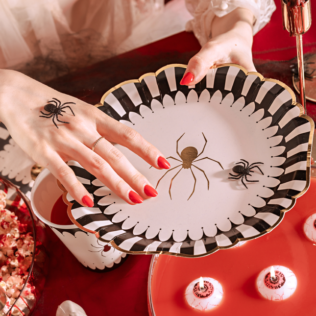halloween bordjes met spin