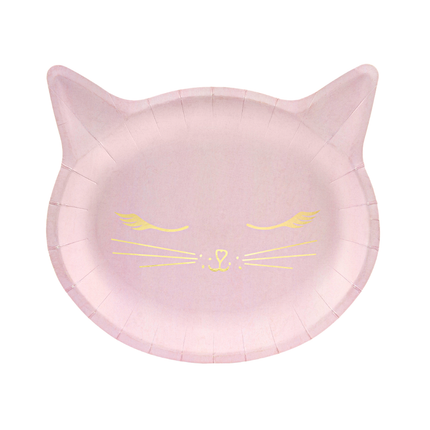 goud en roze katten bordjes
