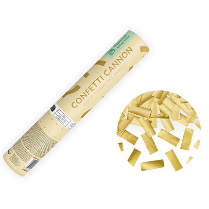 gouden confetti kanon met gouden metallic confetti