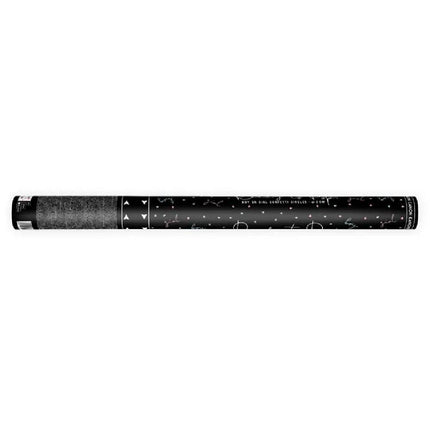 Zwarte confettishooter van 60 centimeter lang