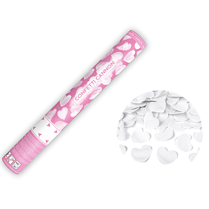 Confetti Shooter 40 CM - Witte Hartjes