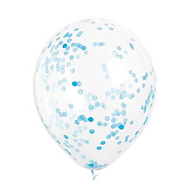 ballon blauwe confetti