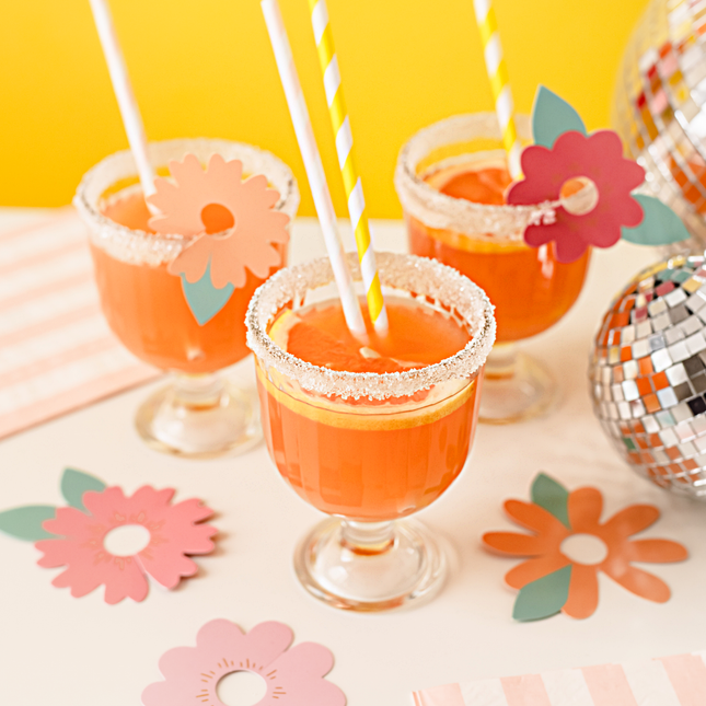 Drankjesversiering - Bloemen Multicolor