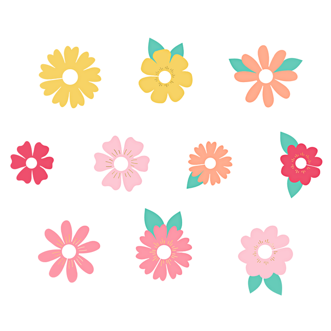 Drankjesversiering - Bloemen Multicolor