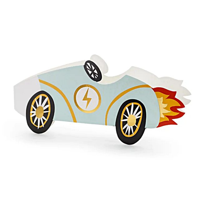 Uitnodiging in de vorm van een race auto