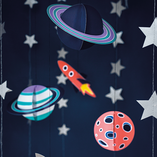 planeten en raketten hangende versiering